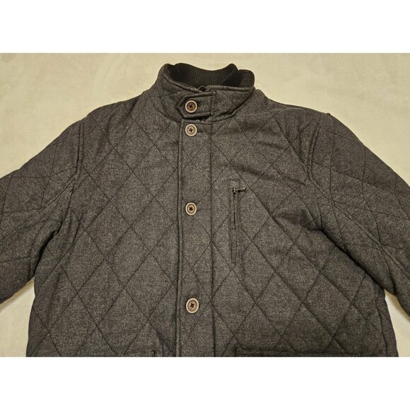 Daniel Hechter Men's Quilted Jacket Dark Gray Full Zip With Buttons Size Medium - Picture 3 of 12